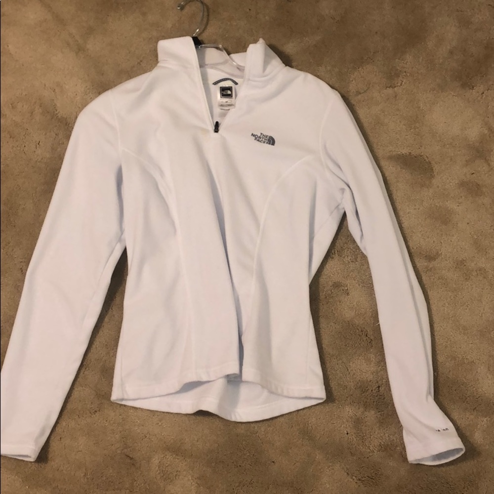 barley worn north face half zip